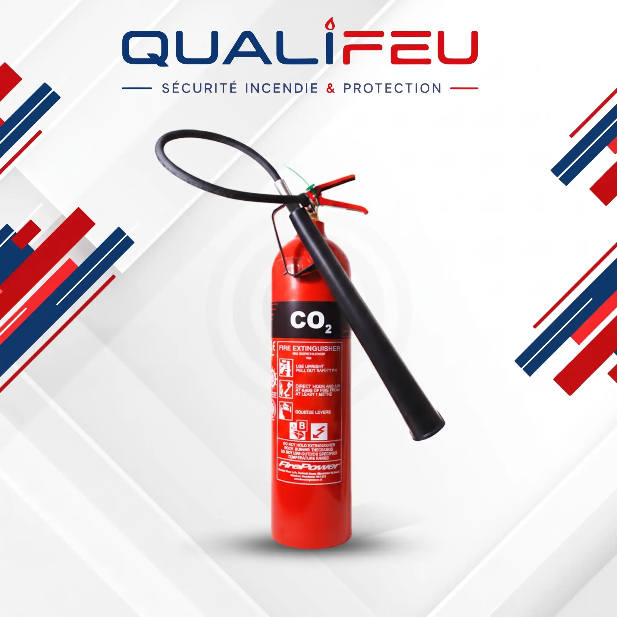 Extincteur CO2 — 2kg à 30kg | Qualifeu Casablanca